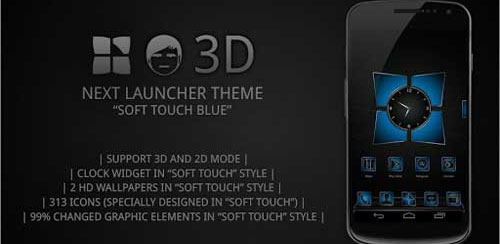 دانلود لانچر Next launcher theme Soft Blue برای اندروید
